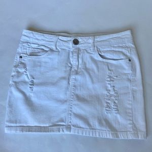 Pinkie white distressed denim mini skirt size 2